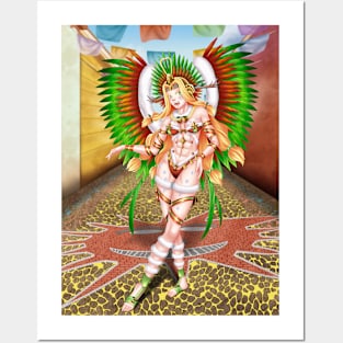 Christmas Quetzalcoatl Background Posters and Art